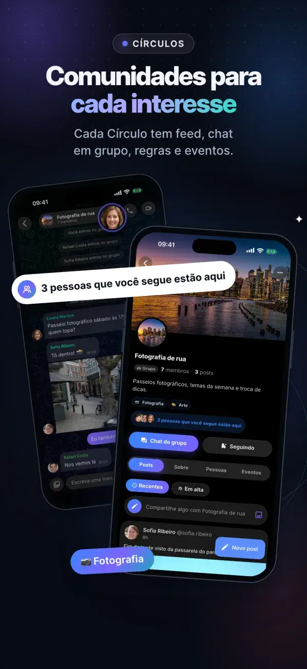 Círculos: comunidades para cada interesse