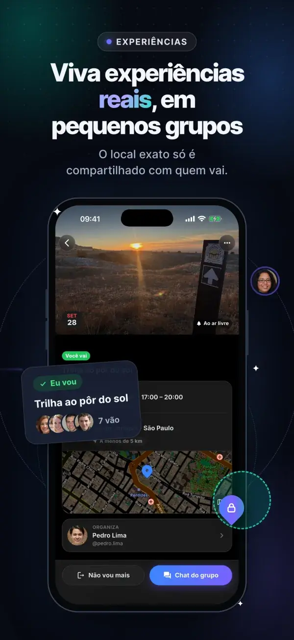 Experiências reais em pequenos grupos